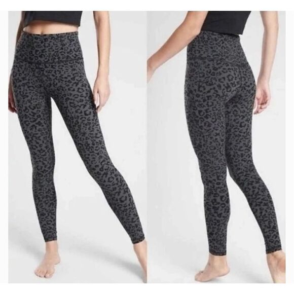 Athleta Leopard Elation Ultra High Rise Tight Leggings 7/8 Ankle Gray/Black XS - Picture 2 of 9